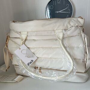 Pack Puffy Tote Bag (Cream) for Women and Girls Large Capacity Shoulder Bag